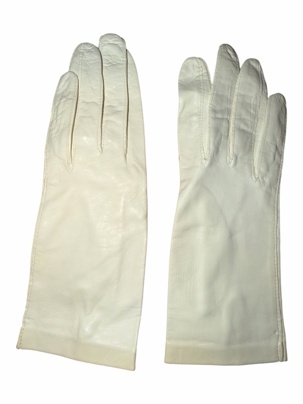Source Unknown Off-White Leather Women's Gloves